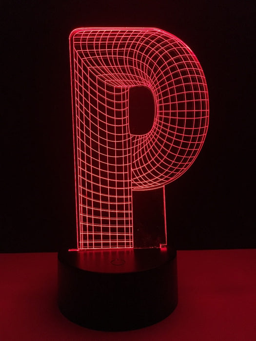 Alphabet Letter P 7 color USB Desk Light Home Decor