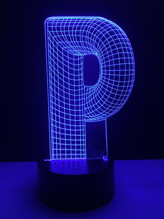 Alphabet Letter P 7 color USB Desk Light Home Decor