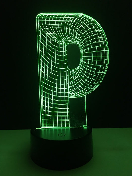 Alphabet Letter P 7 color USB Desk Light Home Decor