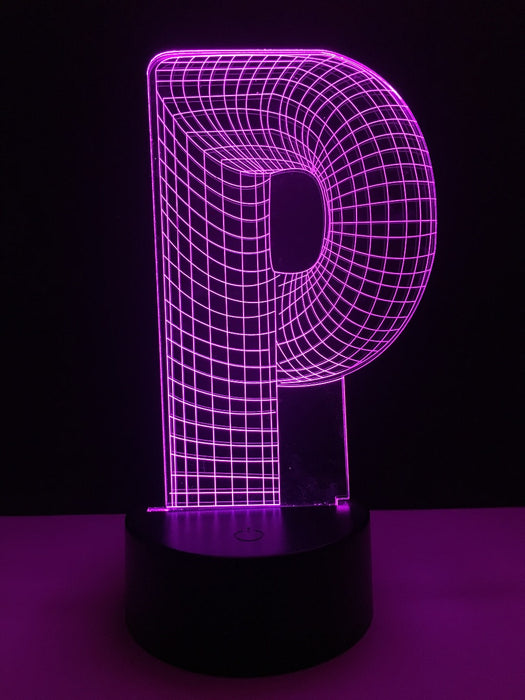 Alphabet Letter P 7 color USB Desk Light Home Decor