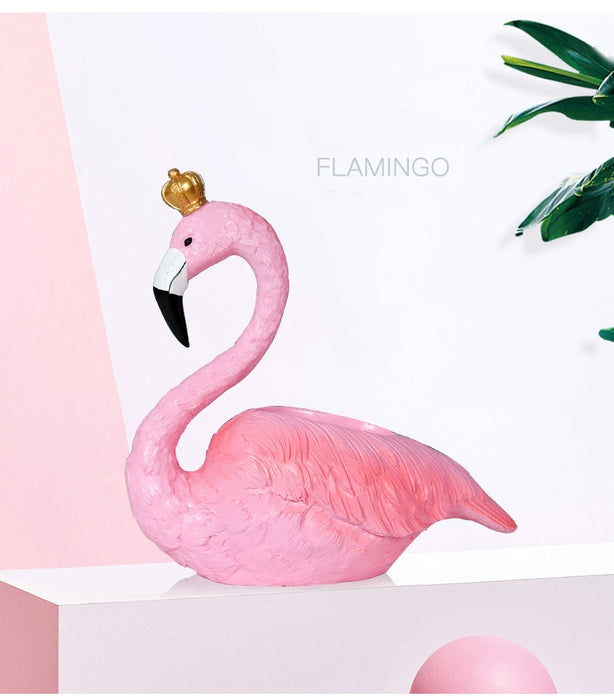 Pink Flamingo Resin Desk Organizer