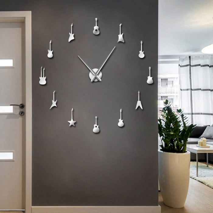 3D Electric Guitars Design Frameless DIY Wall Clock